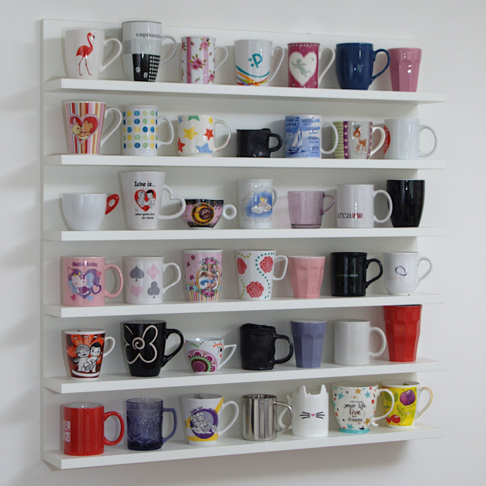 Coffee Mug Shelves, 3 Tiers, Height 17 3/4 Inc 45 Cm, Wooden Shelf for