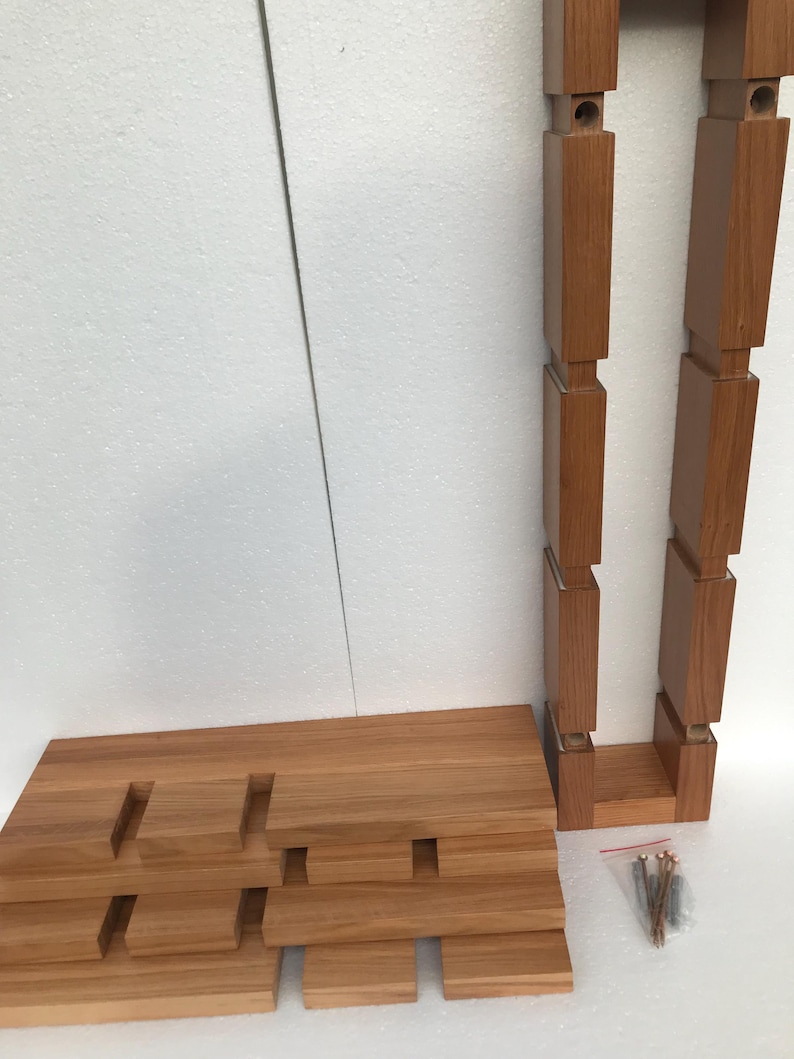 Handgemaakte eikenhouten wandplank, houten plantendisplay, art-decostijl afbeelding 9