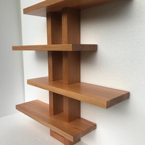 Handgemaakte eikenhouten wandplank, houten plantendisplay, art-decostijl afbeelding 6