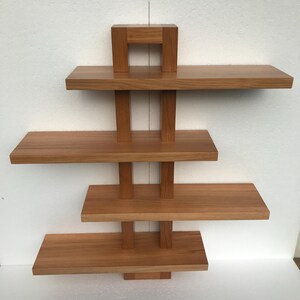 Handgemaakte eikenhouten wandplank, houten plantendisplay, art-decostijl afbeelding 3