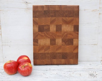 Oak end cutting board, Kitchen cutting board, Wooden cutting board, End board, Custom cutting board, Solid wood, End Grain Cutting Board