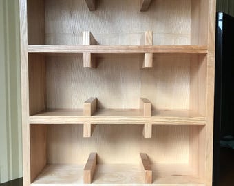 Coffee mug shelves, Tea cup shelf, Mug cubby, Wall mounted shelves, Mug wall shelf, Cup cubby, Wood stain, Varnish, Wooden display cubby