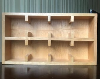 Coffee mug shelves, Tea cup shelf, Mug cubby, Wall mounted shelves, Mug wall shelf, Cup cubby, Wood stain, Varnish, Wooden display cubby