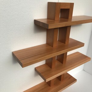 Handgemaakte eikenhouten wandplank, houten plantendisplay, art-decostijl afbeelding 4