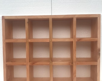 Coffee mug shelves, Tea cup shelf, Mug cubby, Wall mounted shelves, Mug wall shelf, Cup cubby, Varnish, Wooden display cubby