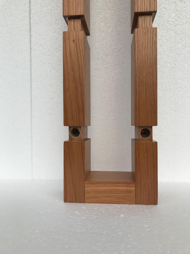 Handgemaakte eikenhouten wandplank, houten plantendisplay, art-decostijl afbeelding 8