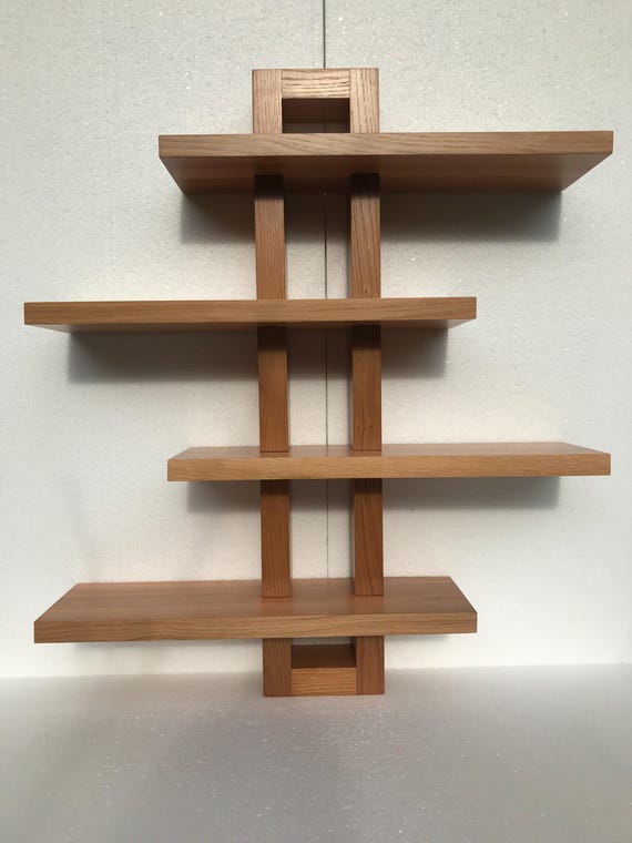 Handmade Oak Wall Shelf, Wooden Plant Display, Art Deco Style - Etsy