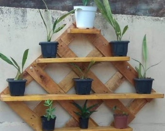 Wooden wall flower shelf, Oak plant shelf, Flower rack, Potted plant stand, Hanging shelf, Flower stand