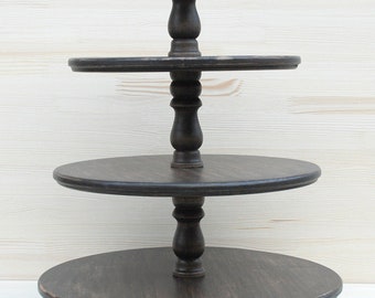 Wooden cake stand,4-tiered,Stand for a wedding cake,Wood stand,Wooden stand,Stand for cupcakes,Stand for muffin,Stand cake rustic,Braun,Wood