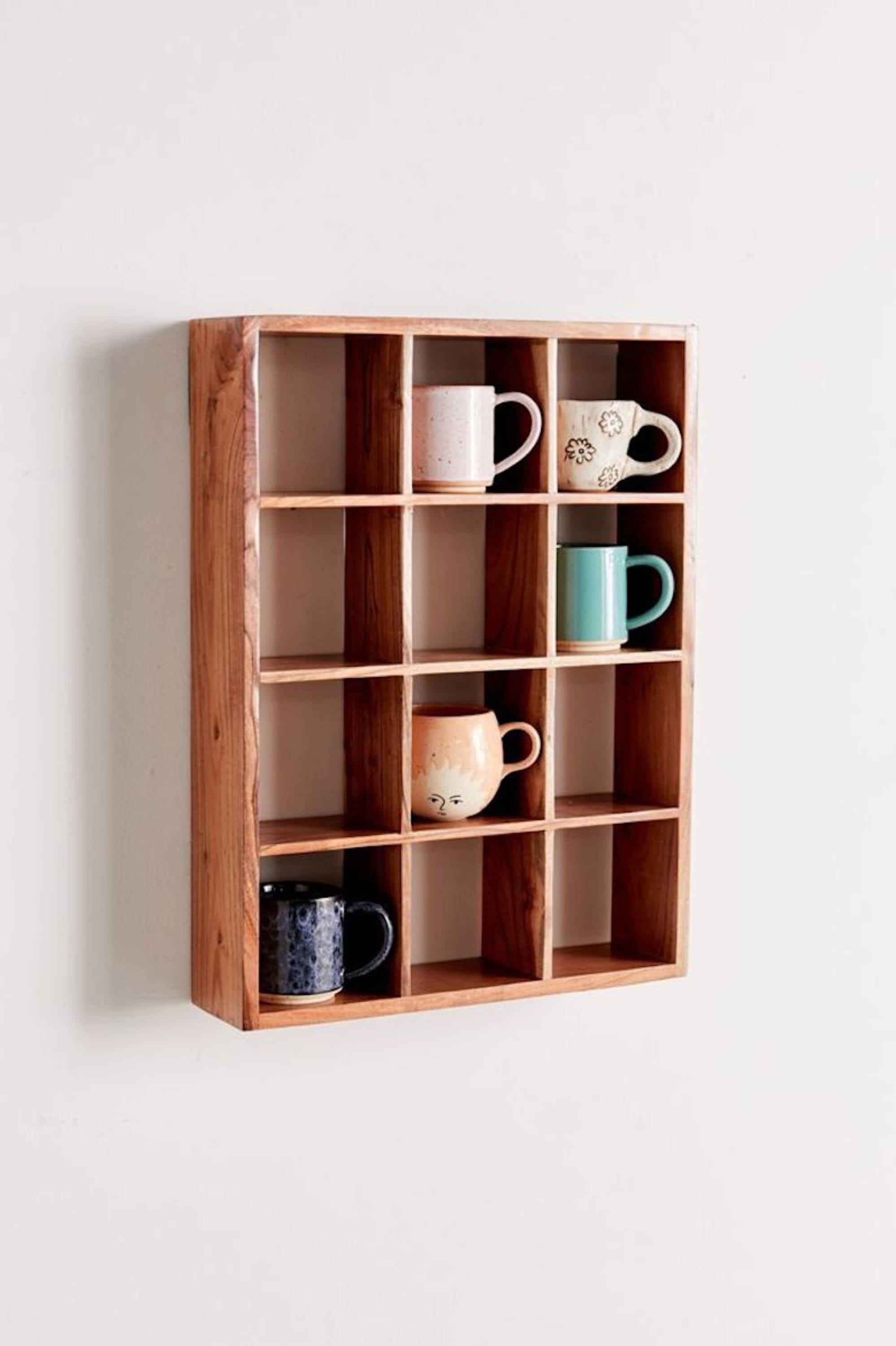Coffee mug shelves Tea cup shelf Mug cubby Wall mounted Etsy