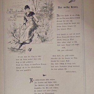Romantischer Gedichtband zur Konfirmation, 1903 antik, Poesie, Jugendstil, Zeichnungen Bild 6