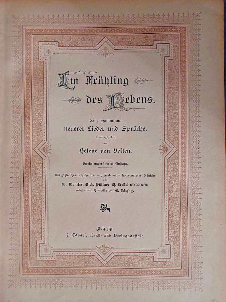 Romantischer Gedichtband zur Konfirmation, 1903 antik, Poesie, Jugendstil, Zeichnungen Bild 3