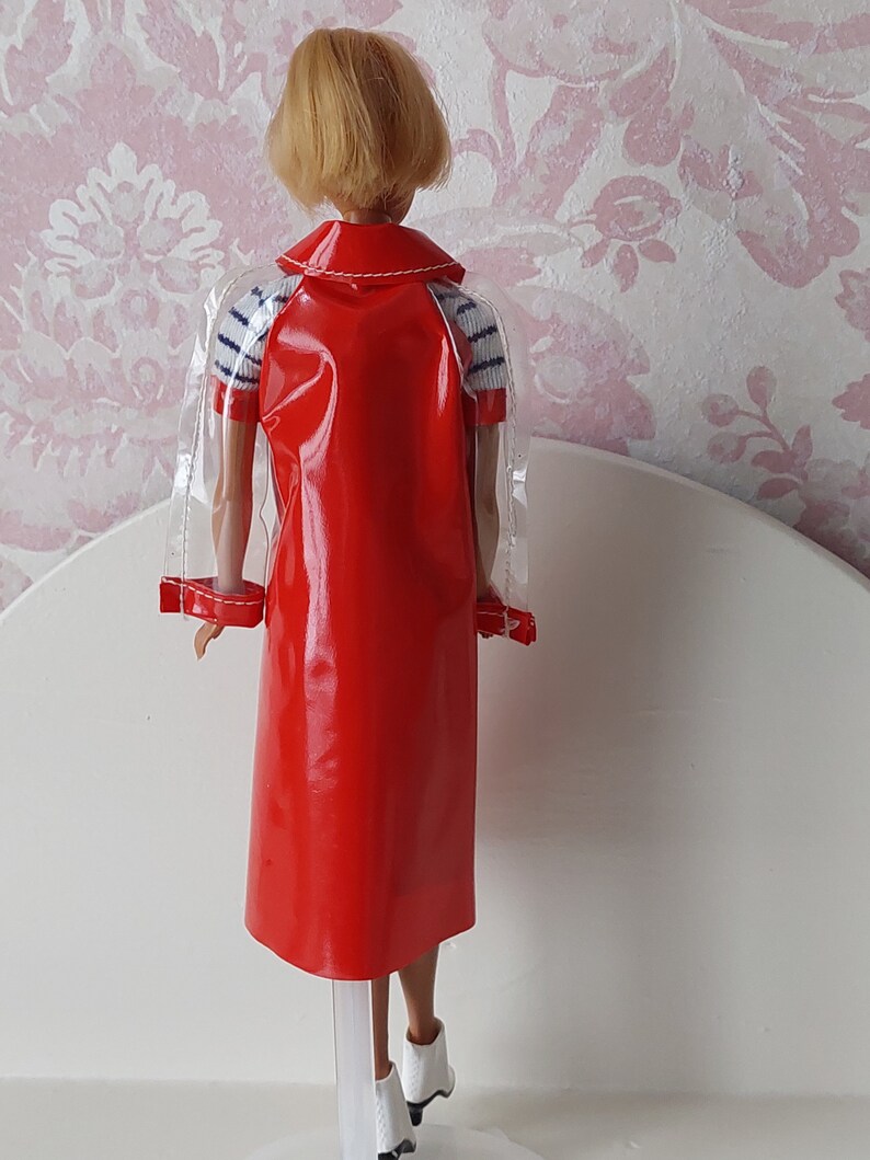 1 Teil Puppenkleidung für Barbie und andere Puppen, 70er Regenmantel, Lack Bild 3