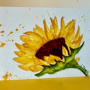 Sunflower Watercolor Note Cards: Blank Greeting Cards