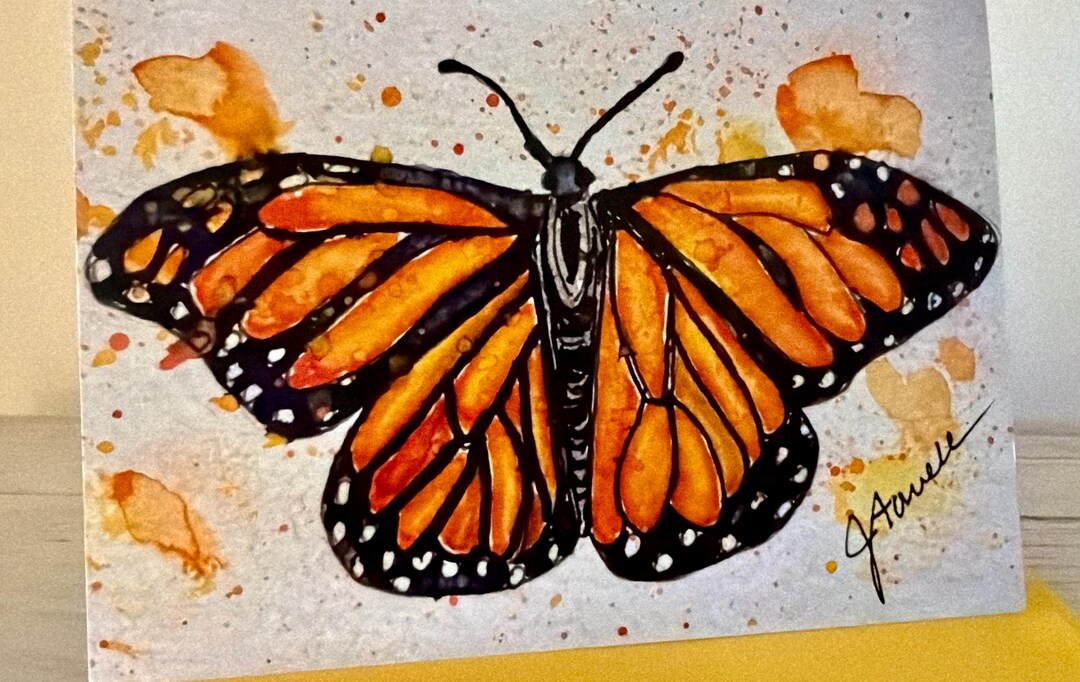 Monarch Butterfly Watercolor Note Card: Blank Greeting Card - Etsy