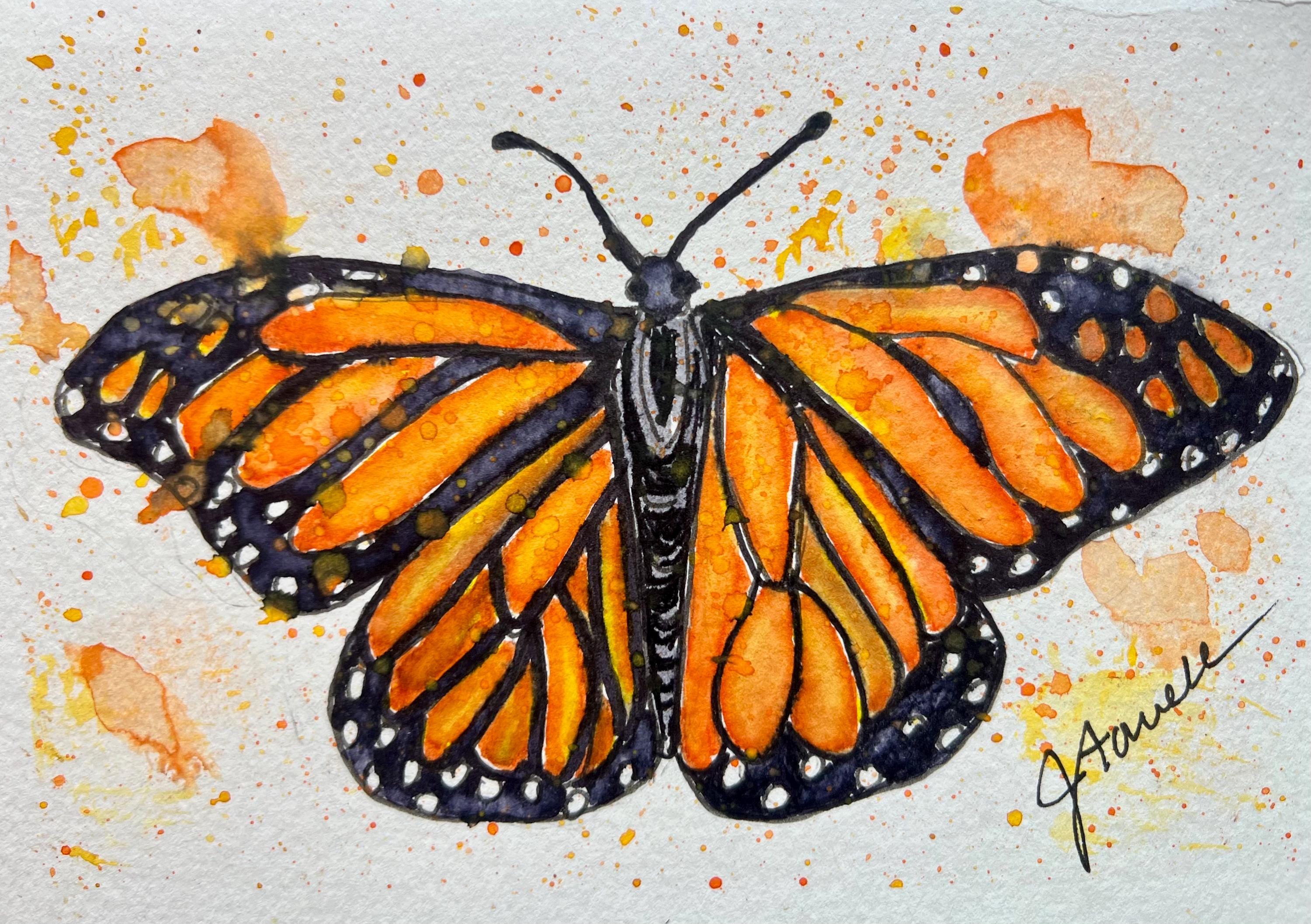 Monarch Butterfly Watercolor Note Card: Blank Greeting Card - Etsy