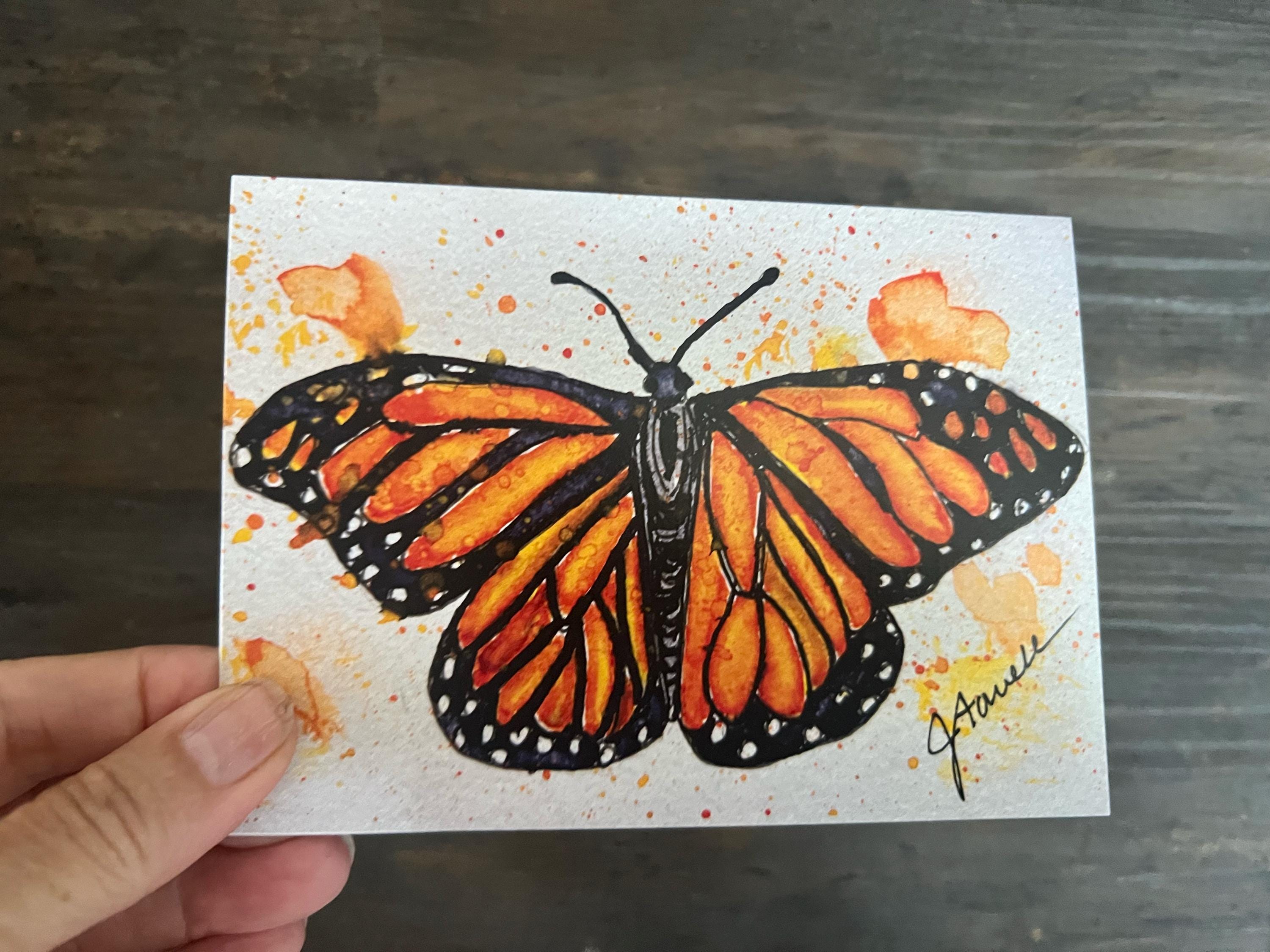 Monarch Butterfly Watercolor Note Card: Blank Greeting Card - Etsy