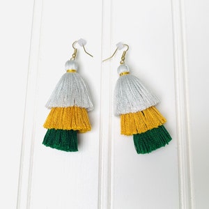 Orecchini a tema Green Bay Packers - 3 livelli sfumati - Cotone