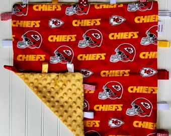 Kansas City Chiefs Themed Tag Blanket - Small Baby Blanket