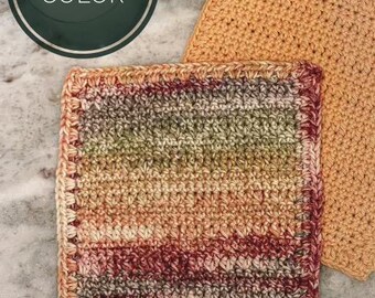 Cotton Crocheted Washcloths - 4 Pack - Soft Absorbent Dishcloths