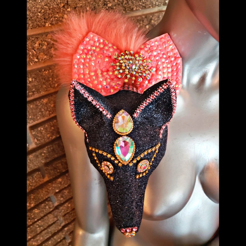 Foxy Bedazzled Burlesque Boa Rhinestone & Faux Fur Stole Etsy Ireland