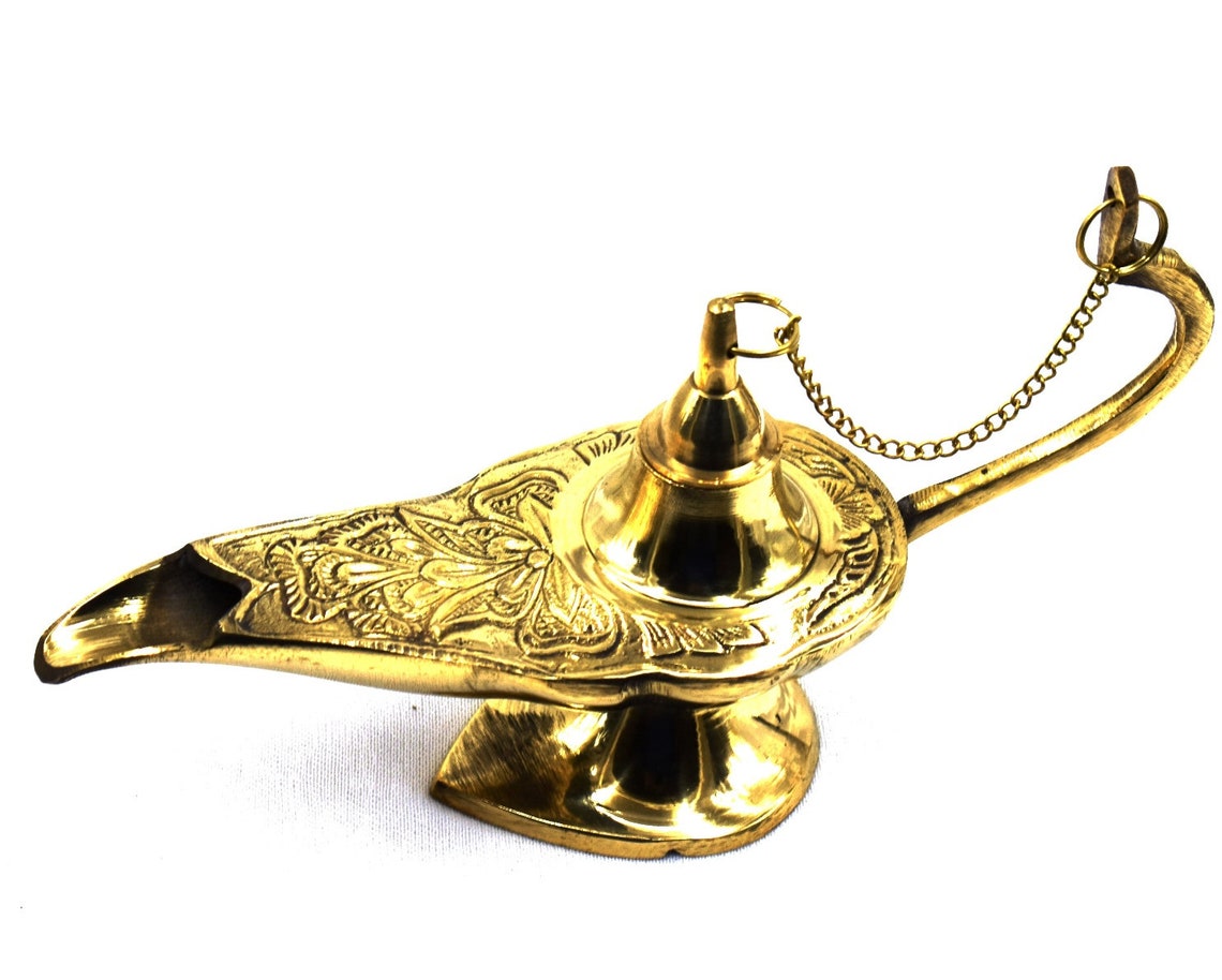 Aladdin Genie Oil Brass Lamp Aladin Lamps arabic Bakhoor Etsy