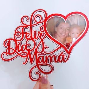 SVG Cut File Shaker Topper File Feliz Dia mamá día de las madres cake topper shaker Cricut Silhouette Cameo Modelos de corte a laser Presente para mamãe