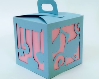 SVG cut files favor box Baby Mobile Stork template BOX Baby Shower decor Cricut Silhouette Cameo Laser Cut Brother Scan Cut gift box file