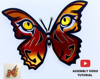 Papillons 3D 3 couches SVG papillon coupe fichier Cricut modèle découpé Silhouette camée frère numérisation laser DXF PNG décoration de printemps