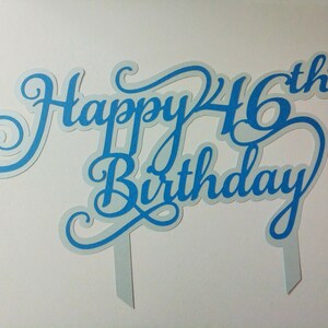 Custom Cutting File Template Cake Topper Happy Birthday Customizable with number for Cricut Silhouette Cameo Laser Cut in .SVG .DXF .AI