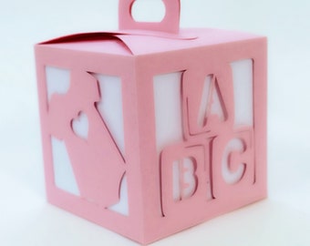 SVG cut files favor box Baby Shower decor Cricut Silhouette Cameo Laser Cut Brother Scan Cut gift box gender reveal party easy cut ABC file