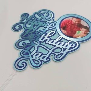 SVG Cake topper joyeux anniversaire papa cricut svg coupe fichier couches svg personnalisé gâteau topper diy cricut silhouette cameo découpé au laser modèle décor