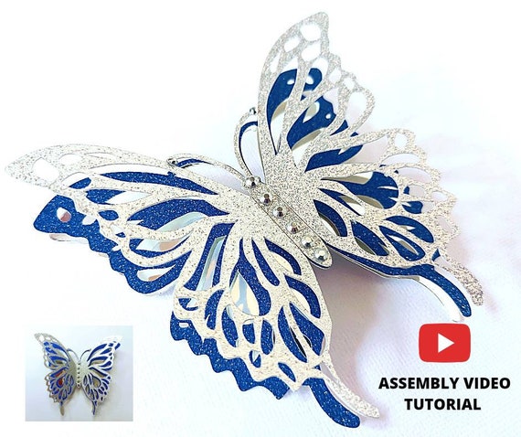 SVG Butterfly 3D Cut File Cricut butterflies 3 Layered templates 3D Cricut file Silhouette Cameo Brother Scan Cut Laser Cut Spring Decor SVG
