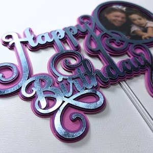 Décoration de gâteau joyeux anniversaire cricut svg coupe fichier svg en couches personnalisé de gâteau bricolage cricut silhouette camée découpé au laser modèle caje decor