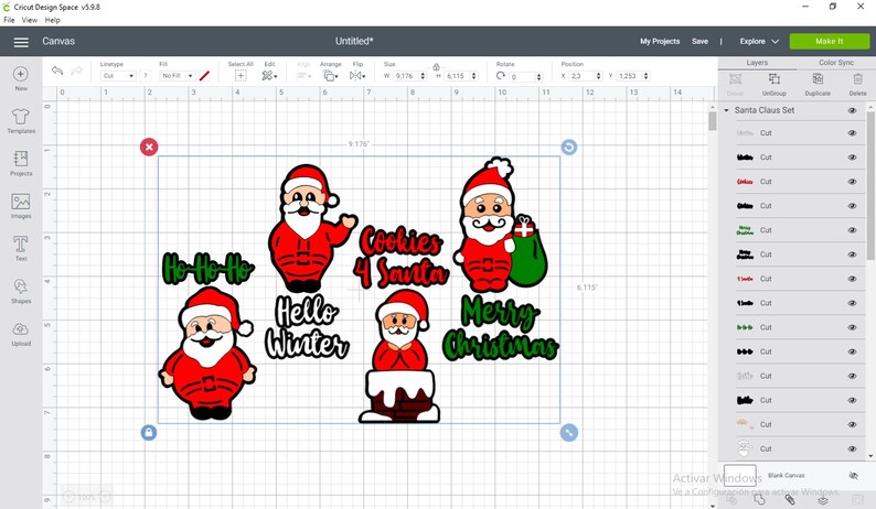 Download SVG Cut Files Winter Santa Layered SVG Merry Christmas ...