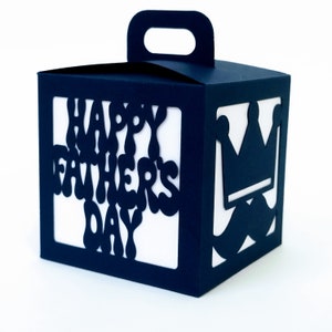 SVG-Schnittdateien, Geschenkbox-Vorlage, Happy Father's Day-Krone für Cricut, Silhouette, Cameo, Laser Cut, Brother Scan Cut, Geschenkbox, SVG, Schnurrbart, Papa