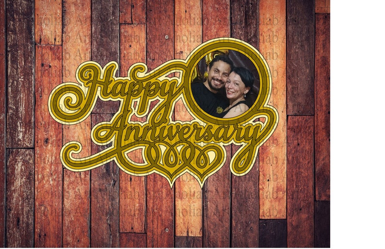 Download Cake Topper Happy Anniversary SVG Cutting File Template | Etsy