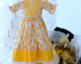 Golden Floral Dress for Blythe, Licca and BJD dolls
