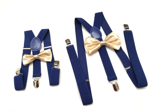 Suspender and Bow Tie Adults Men Royal Blue Set Wedding Formal Wear Accessories