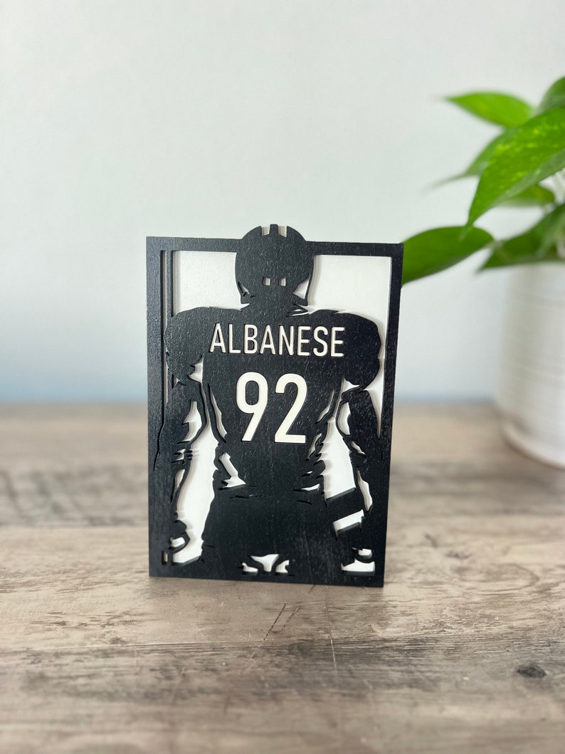 Football Player Sign Examples Personalized Football Player Wood Sign: Senior Team Gift, Sports Decor ...