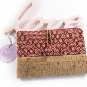 Purse wallet women's cork faux leather wallet mobile phone bag purse