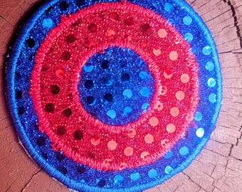 Sequin sparkle Phish Inspired Fishman donuts patch