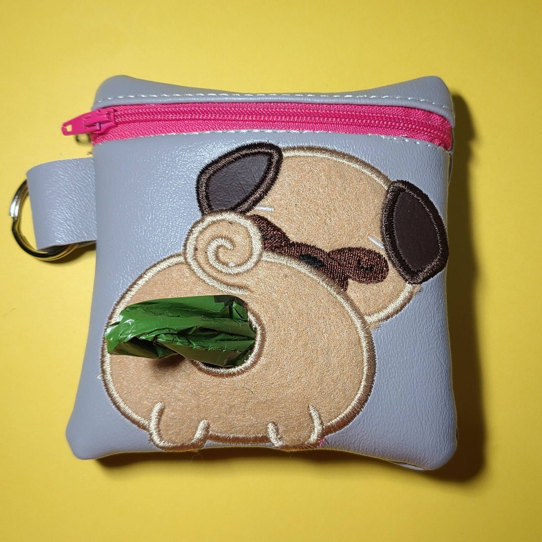 Dog Walk Pug Poop Bag Dispenser Pouch Puggle Puppy Poo Bum Etsy