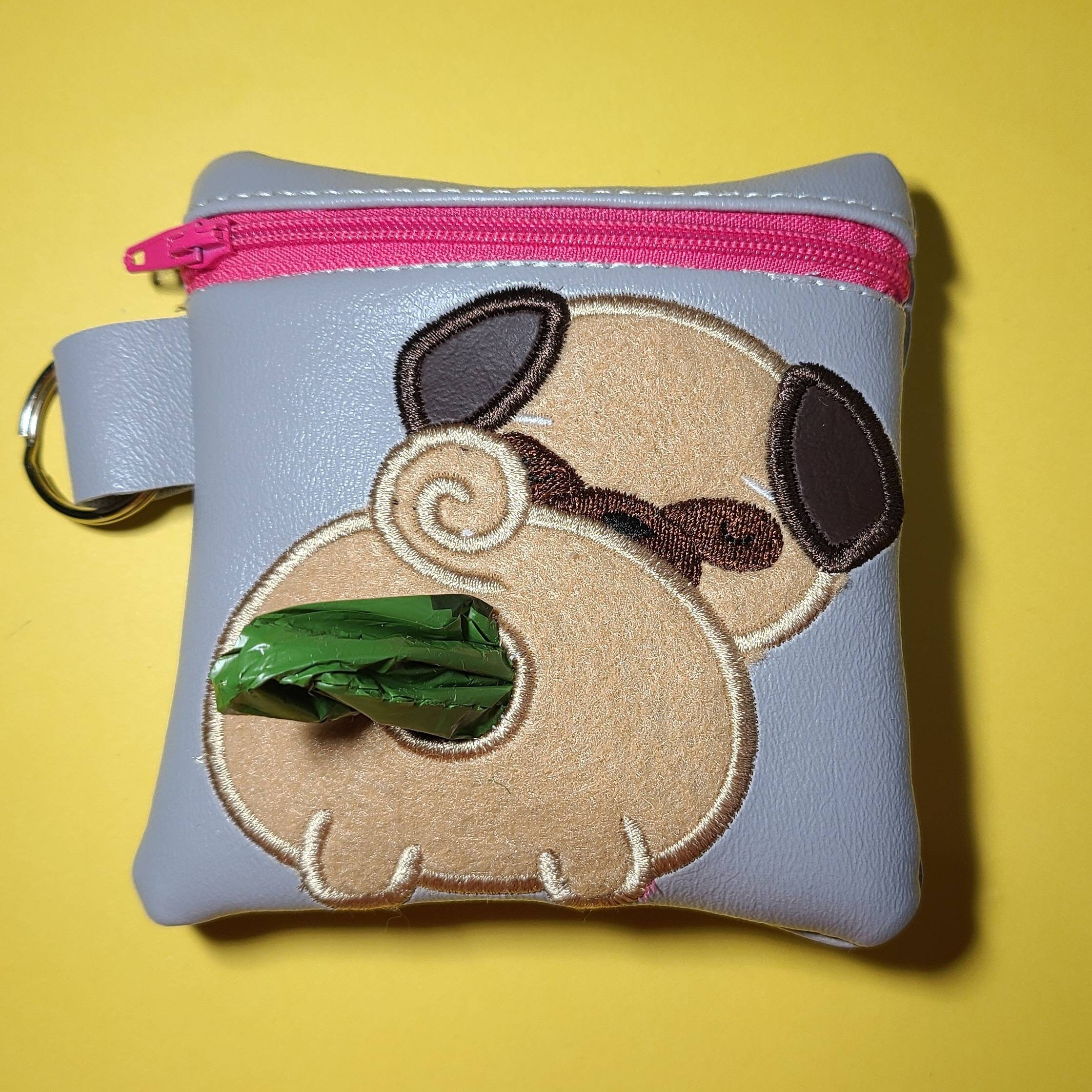 Dog Walk Pug poop bag dispenser pouch puggle puppy poo bum Etsy
