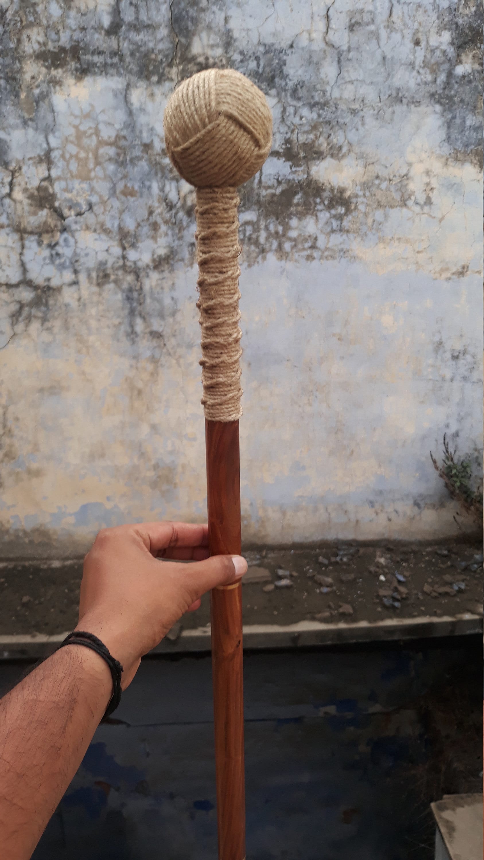 Victorian Walking Stick Jute Rope Handle Vintage Walking Cane Etsy