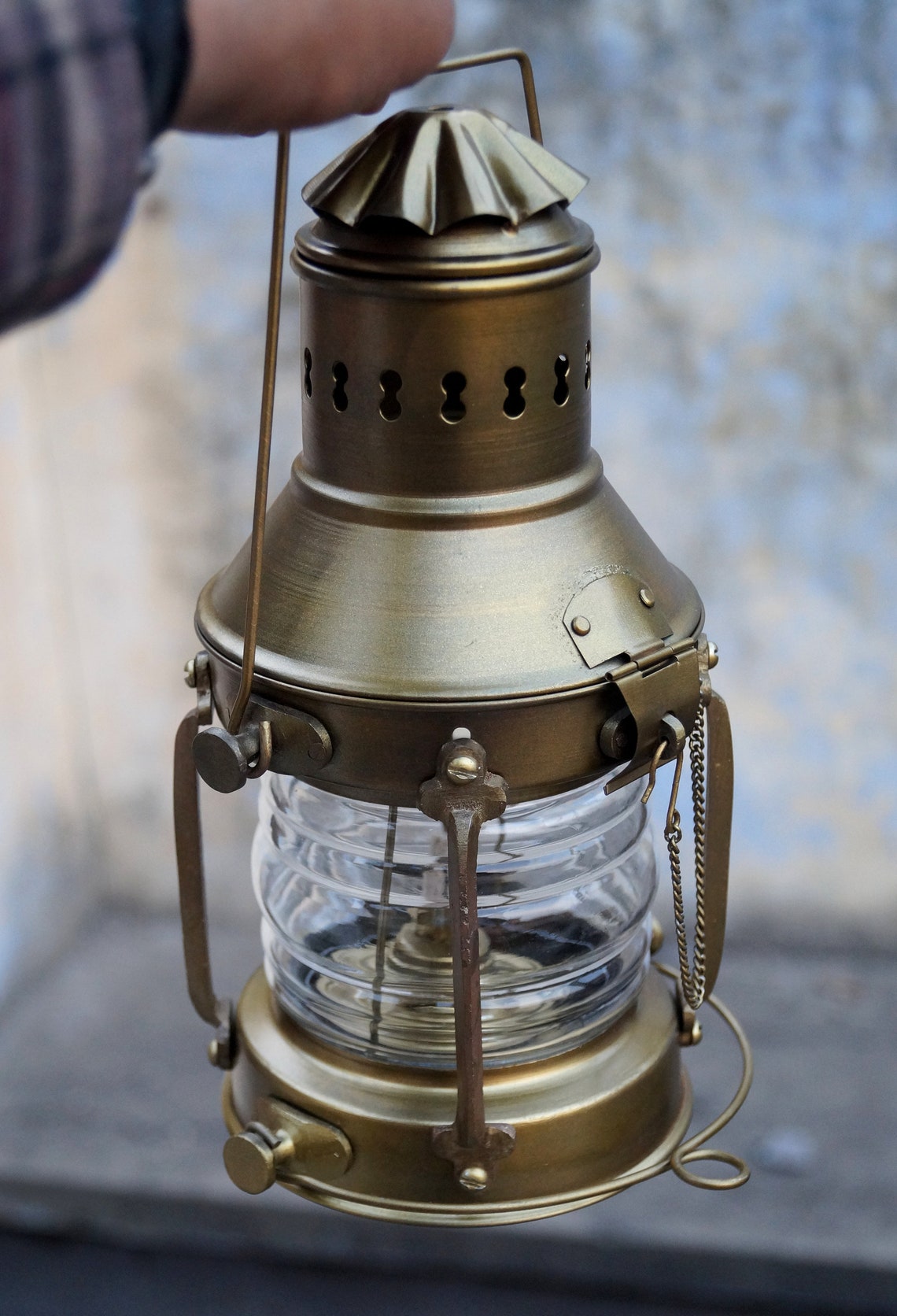 Nautical Antique Ship Lantern Anchor Oil Lamp Antique Maritime Etsy