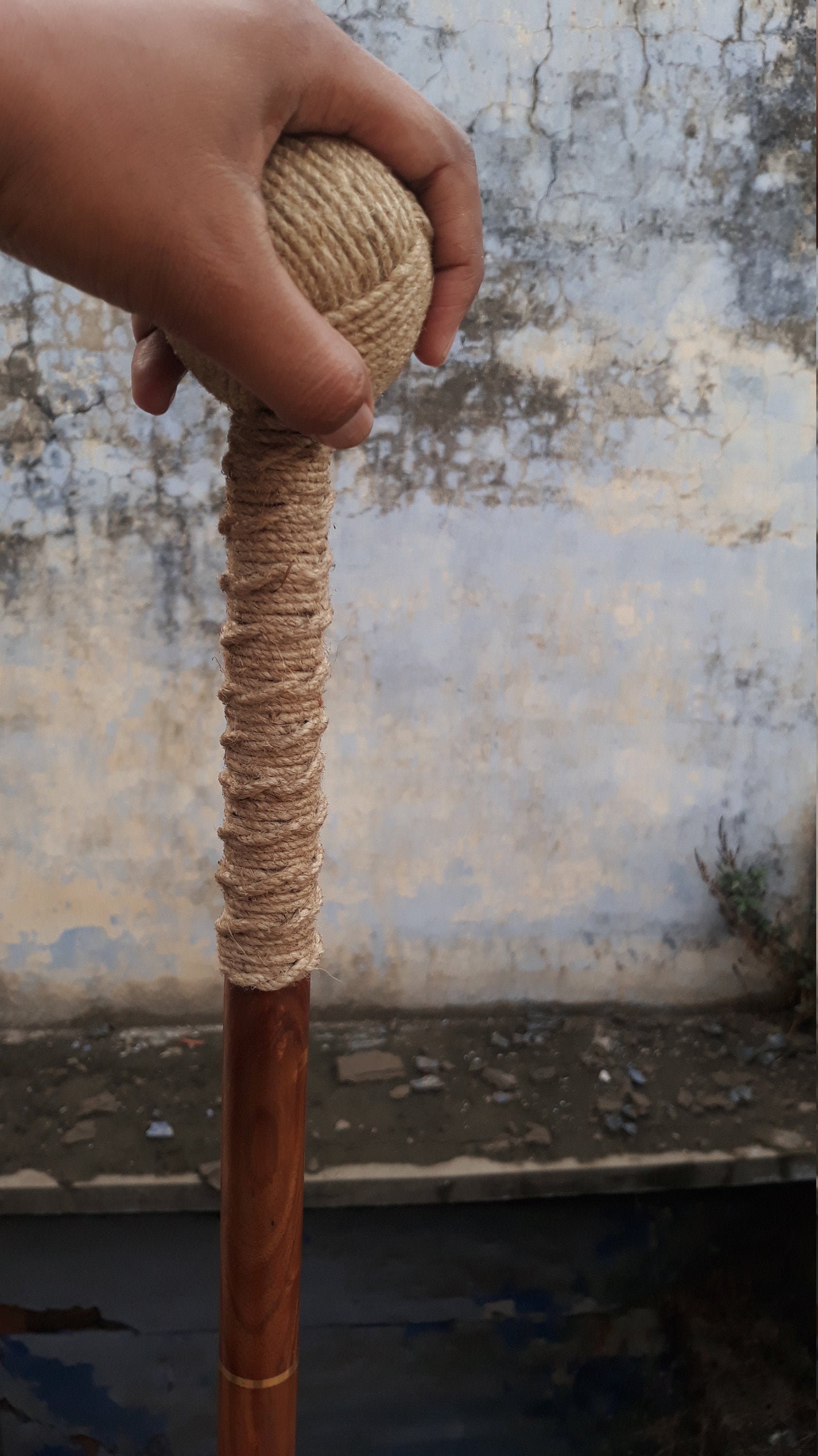 Victorian Walking Stick Jute Rope Handle Vintage Walking Cane Etsy
