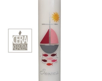 Christening candle "Arche rosa"