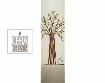 Christening candle "Tree of Life green"