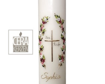 Christening candle " flower tendrils "